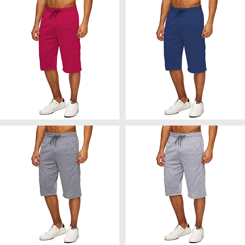 跨境热销2024新款男士宽松直筒七分裤大码休闲户外徒步运动跑步裤产品图