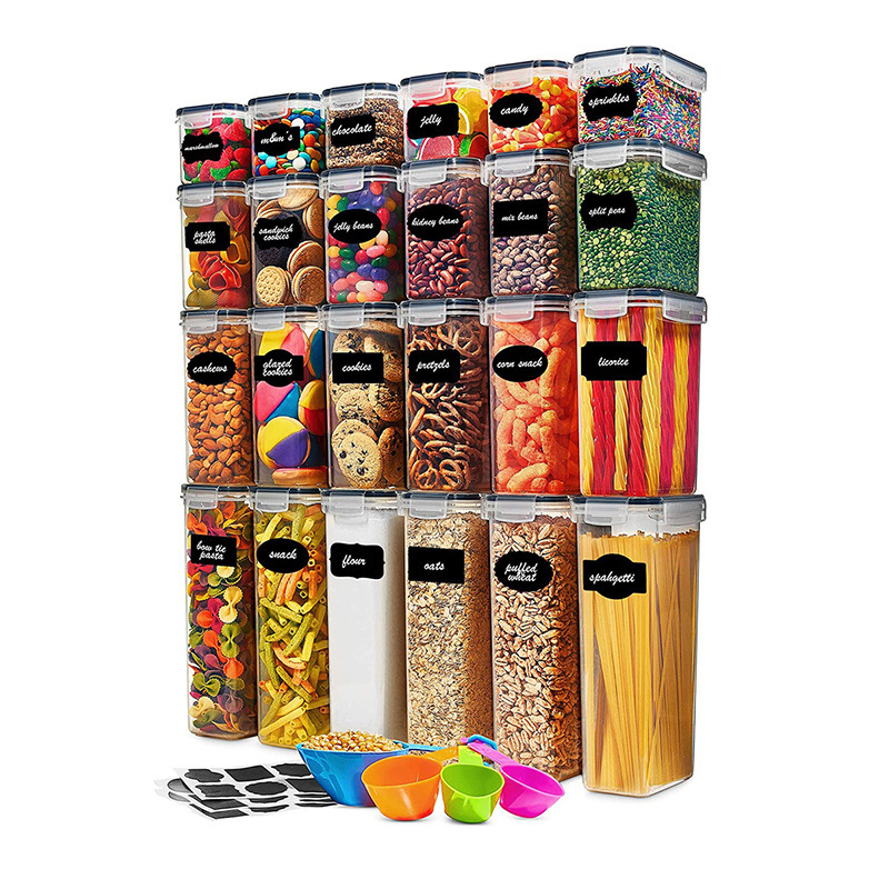 Kitchen sealed jars, large plastic storage jars for grains and cereals, transparent jars, food storage jars, storage and preservation boxes details Picture