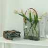 New light luxury natural-color handbag, glass vase, living room dining table, flower arrangement vessel, water-grown fresh flowers, fish tank ornament, vase, vase ornament Specification image