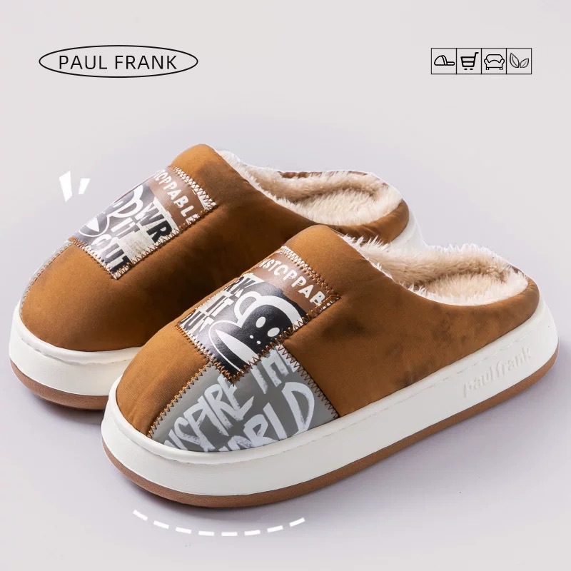 PaulFrank big-mouthed monkey Cotton Slippers for women's outdoor wear, indoor thick-soled cotton slippers, women's winter cotton slippers wholesale Application Scenario