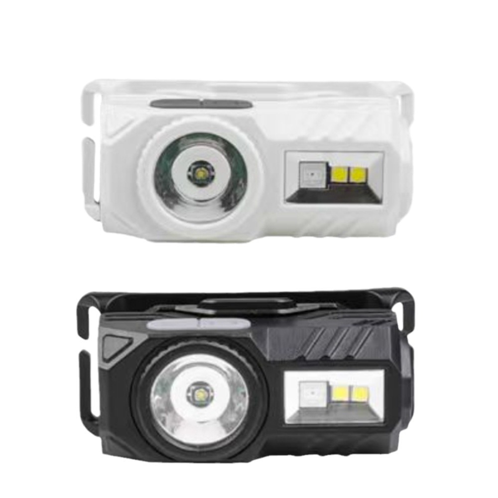 JF 轻量化感应头灯户外帽夹灯USB充电头戴式防水超亮红蓝闪应急灯