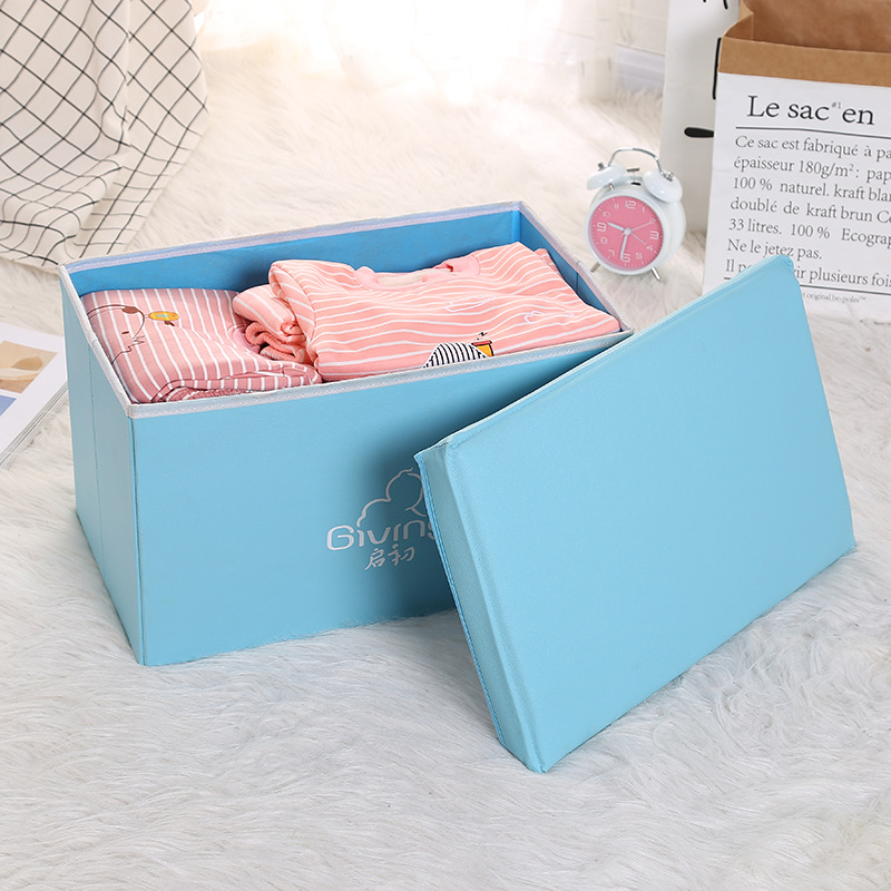 Wholesale of large-capacity household storage boxes, underwear storage boxes, shoe-changing storage stools, and fabric home goods organization boxes Specification image