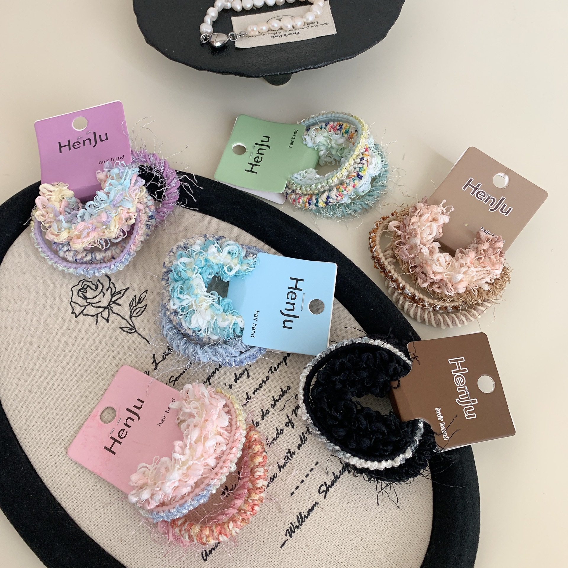 秋冬新款橡皮筋女扎头绳2024年马尾高弹力耐用发绳高颜值皮套发圈产品图