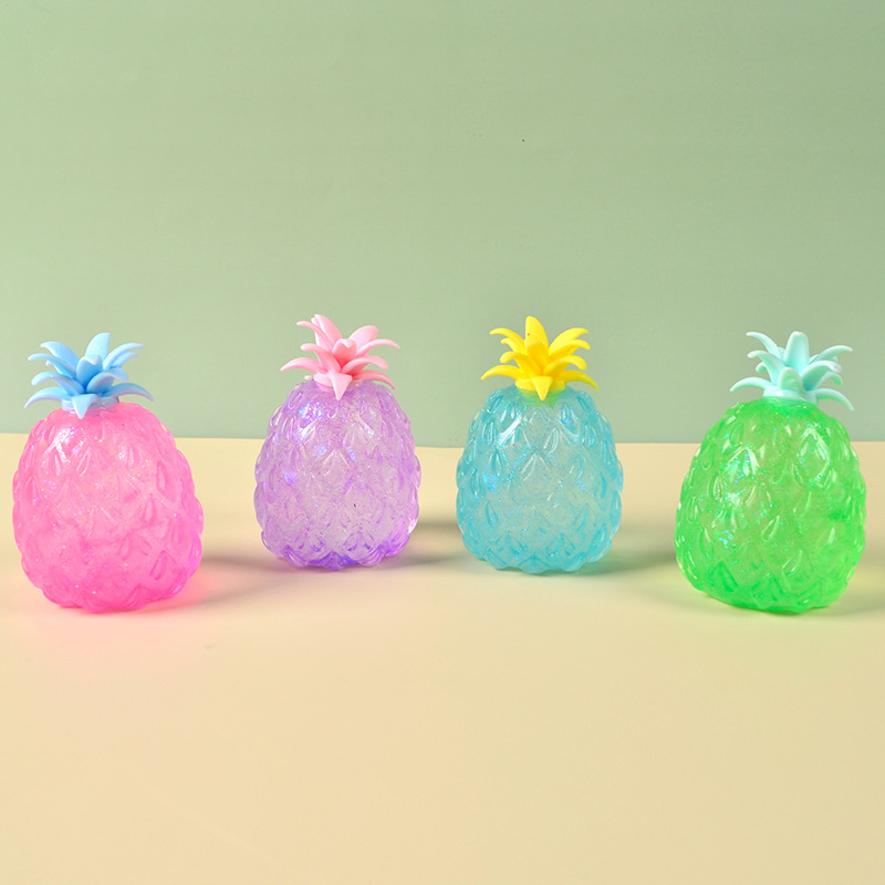 New stress-relieving maltose Pinch Fun TPR Gold powder Pineapple syrup Release Ball Children's toy factory wholesale details Picture