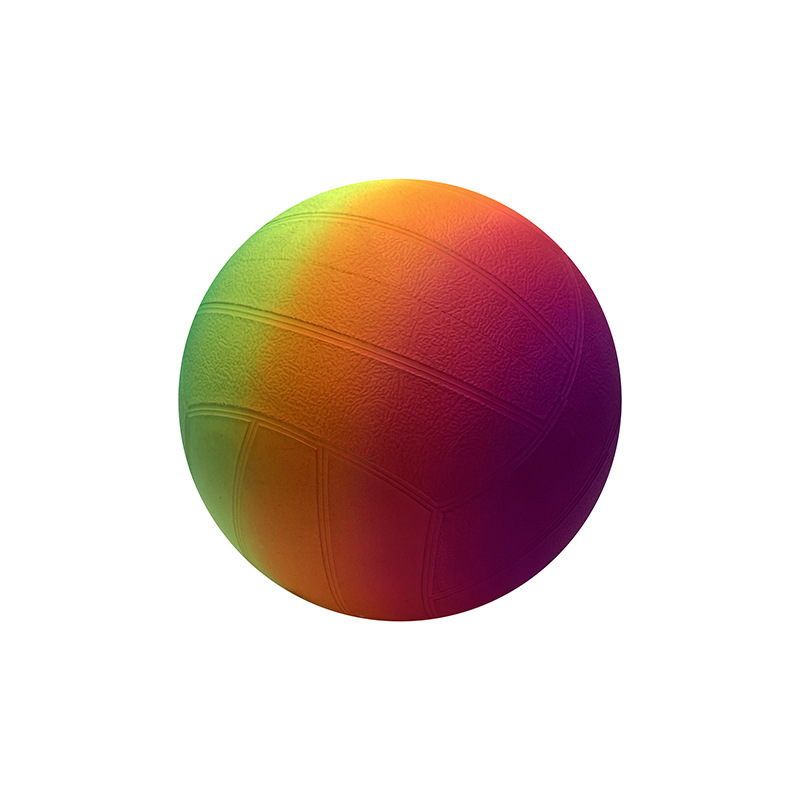 跨境儿童PVC8寸彩排儿童户外充气彩虹球运动玩具操场球地摊批发白底实物图
