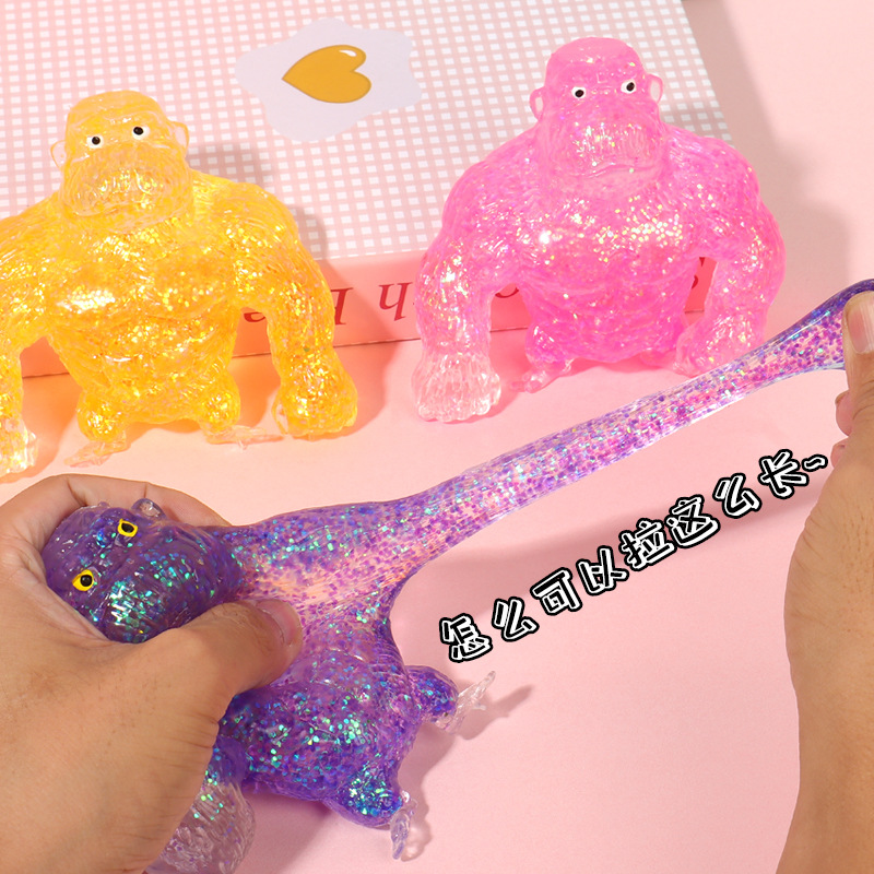 New pectin gold powder stress-relieving Gorilla Cross-border foreign trade sand stretching two-color gorilla Stress-relieving and venting toy Application Scenario