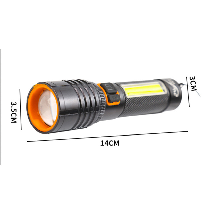 Wholesale of ultra-bright long-range white laser TYPE-C fast-charging outdoor lighting fixtures and telescopic zoom high-intensity flashlights in stock details Picture