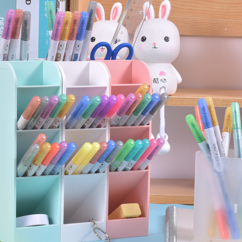 Factory direct supply of Weiya Hui Flash Highlighter 030B double-headed extended Highlighter wholesale with bright colors Item Picture