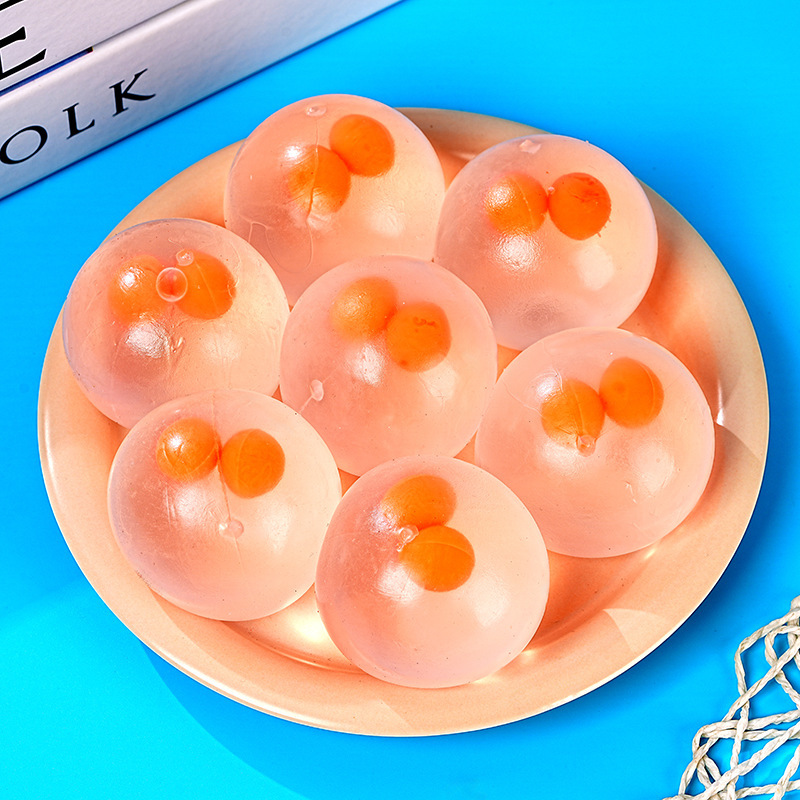Double Yellow Egg Squeeze Fun Stress-relieving Toy, Sticky Fun Transparent Egg Release Water Ball, a popular and best-selling stress-relieving gadget Specification image