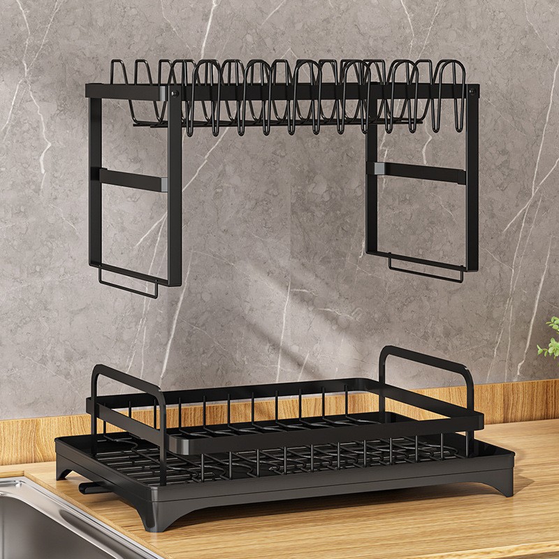 Kitchen storage rack, multi-layer movable floor-standing draining rack, foldable household storage rack, dish rack details Picture