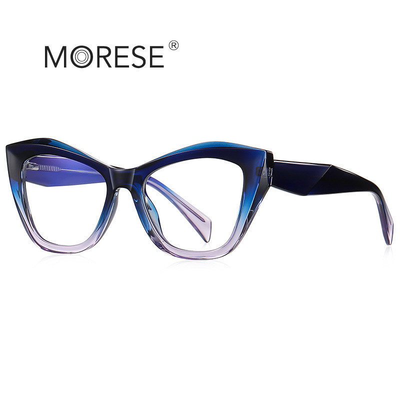 TR90 anti-blue light glasses 2197 thick frame texture imitation board optical frame cat-eye ins style women's fashionable flat light glasses Application Scenario