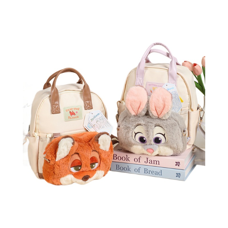 Disney official Zootopia Judinik plush toy backpack, large capacity crossbody bag, toy bag Item Picture