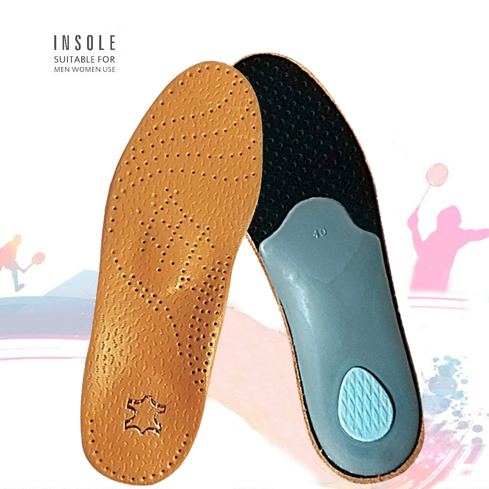 Leather arch support insole, flat foot insole 8 XO shaped leg arch insole, latex breathable leather arch insole