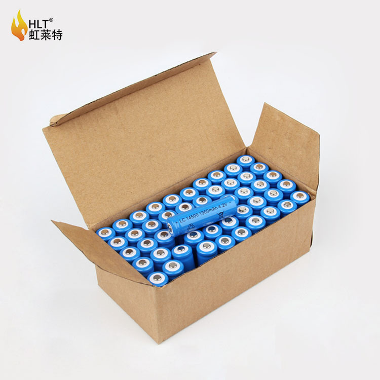 工厂批发14500锂电池强光手电专用锂电池内阻14500尖头3.7V产品图