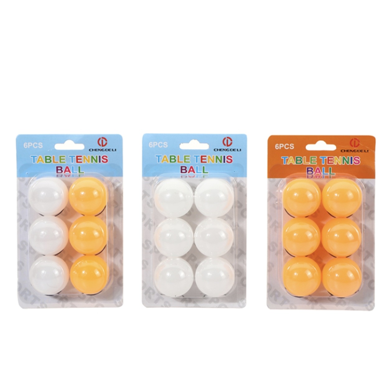 Factory direct sales: 6PCS ping-pong ball single-suction card packaging, 40mm pp ping-pong ball in stock, quick delivery, one-piece consignment