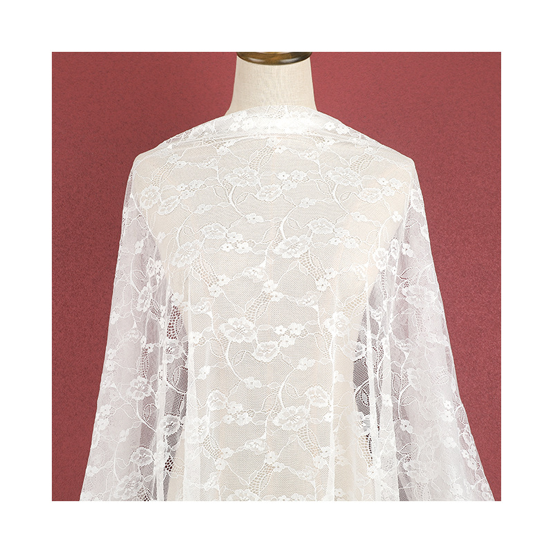 Stretch lace fabric, morning glory fashion lace fabric dress, wedding dress, hollowed-out lace mesh fabric Application Scenario