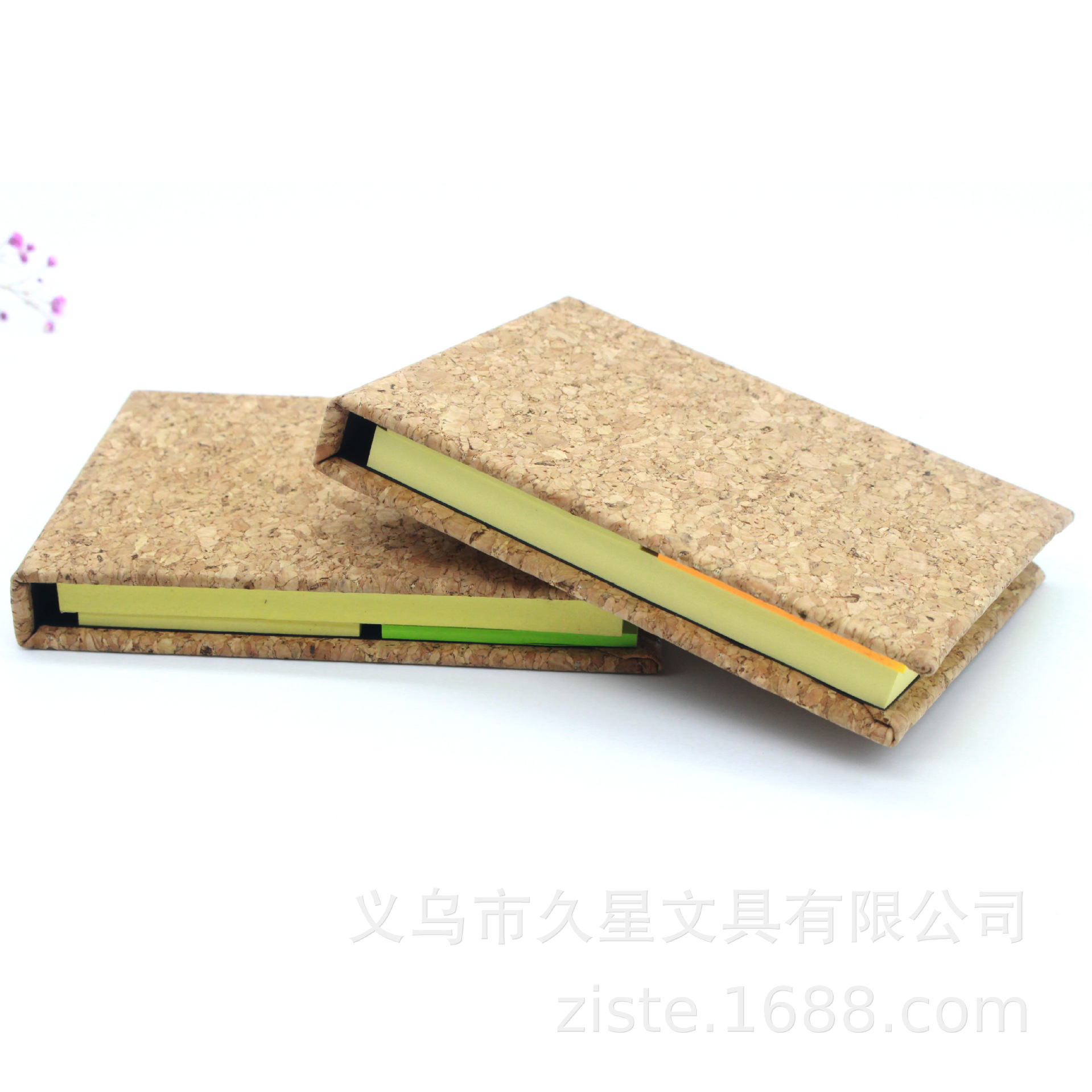 Creative cork cover sticky notes with a fixed logo and practical color stripe sticky notes are promotional gifts for our company's corporate advertising Item Picture