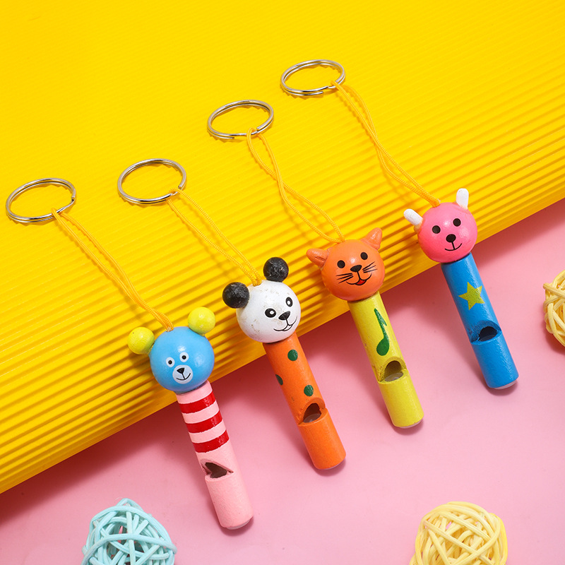 New wooden cartoon whistles, mini Musical Instruments, character shapes, children's wooden toys, wholesale from the manufacturer details Picture