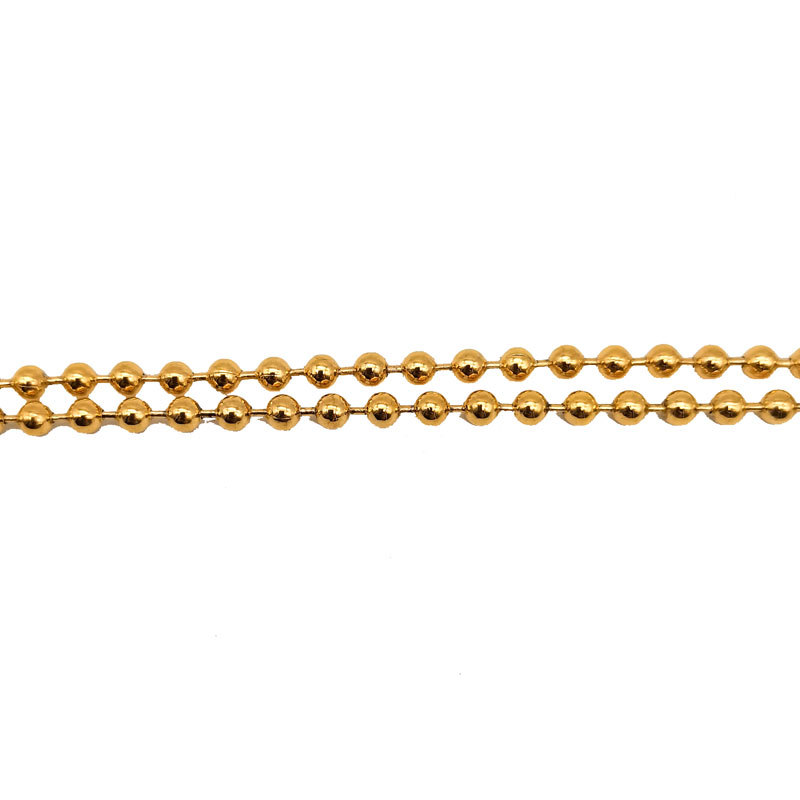 3.0mm women's round bead necklace, brass electroplated 24K gold fine chain, fashionable and simple necklace wholesale Application Scenario