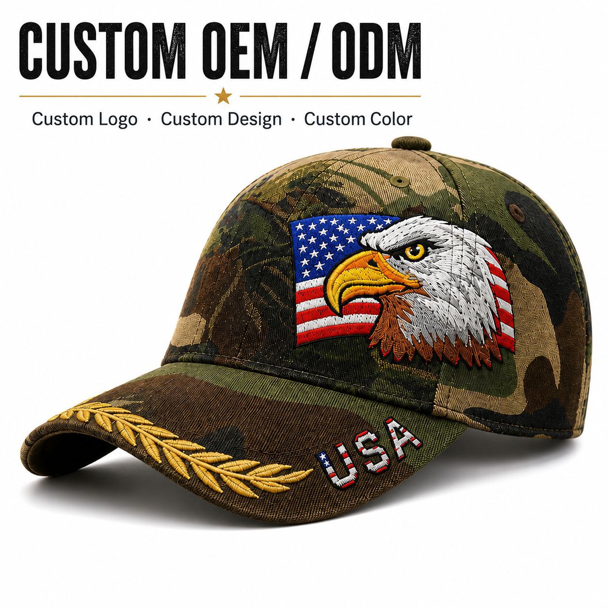 Customized LOGO embroidery baseball caps, 3D stereoscopic embroidery baseball caps, sample customization, advertising caps, foreign trade factory Application Scenario