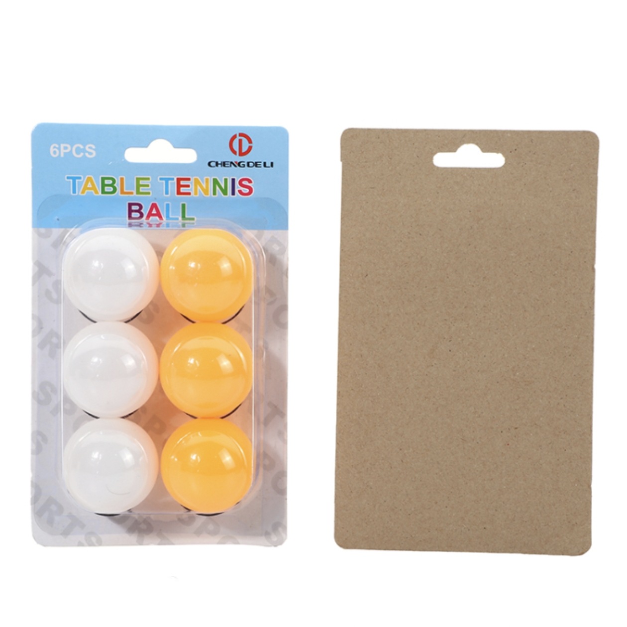 Factory direct sales: 6PCS ping-pong ball single-suction card packaging, 40mm pp ping-pong ball in stock, quick delivery, one-piece consignment details Picture