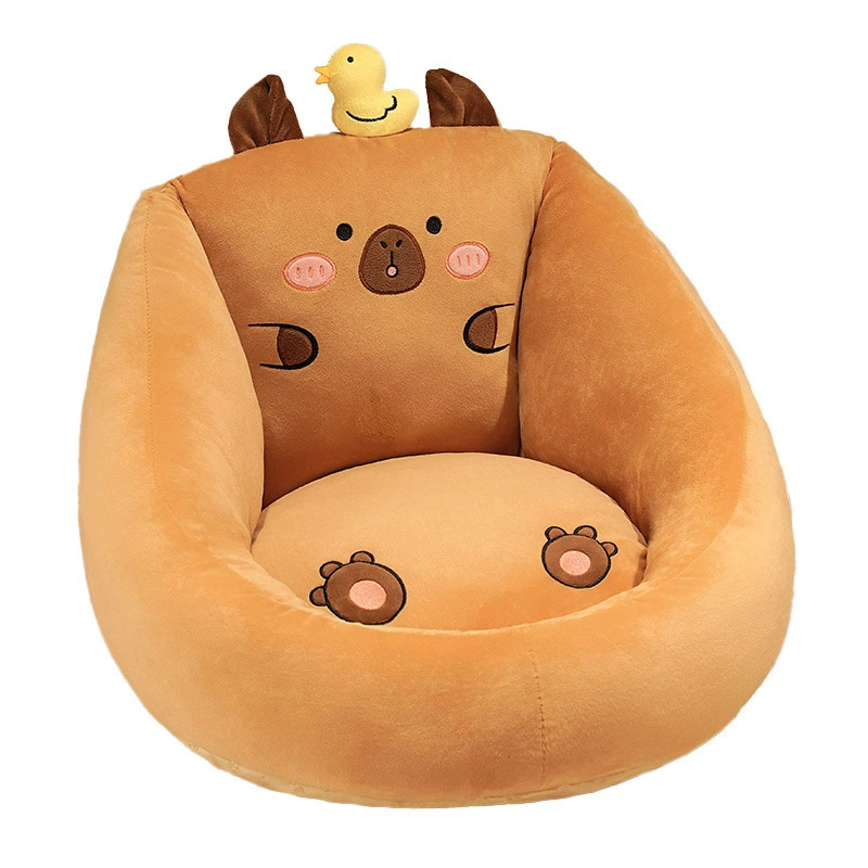 可爱卡皮巴拉榻榻米坐垫懒人沙发地板样图坐儿童玩具沙发跨境批发白底实物图