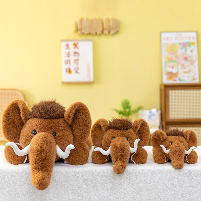 Wholesale cartoon mammoth plush toy figurines, mammoth dolls, children's birthday gifts, children's sleeping pillows Specification image