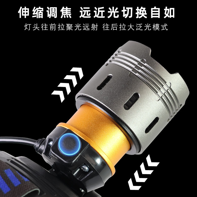 New cross-border zoom high-power white laser USB charging aluminum alloy outdoor head-mounted high-intensity fishing lamp and miner's lamp Application Scenario