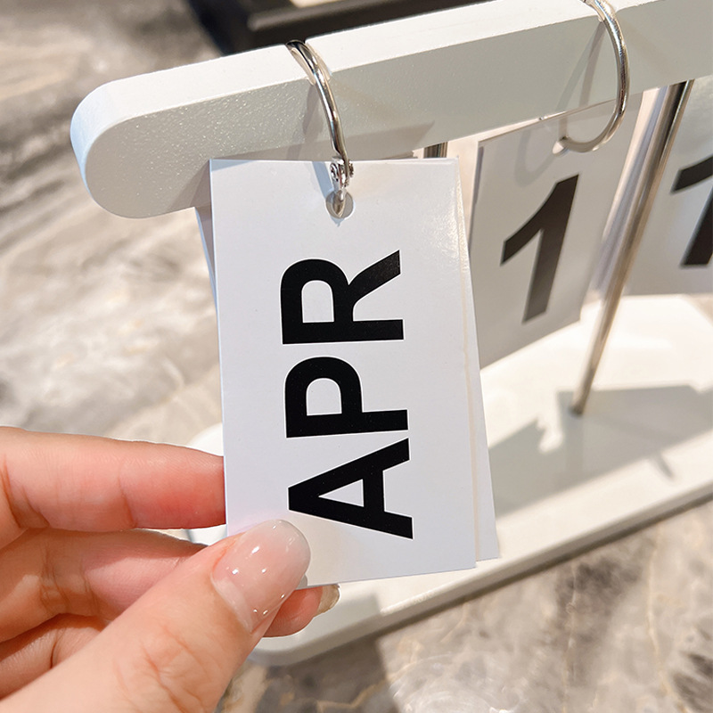 现代创意翻页木质日历桌面小摆件清新淡雅纯色简约台历家居装饰品细节图