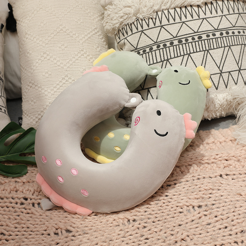 Cute cartoon dinosaur U-shaped pillow, student midday rest neck protection pillow, office travel memory foam U-shaped pillow, cervical vertebrae Specification image