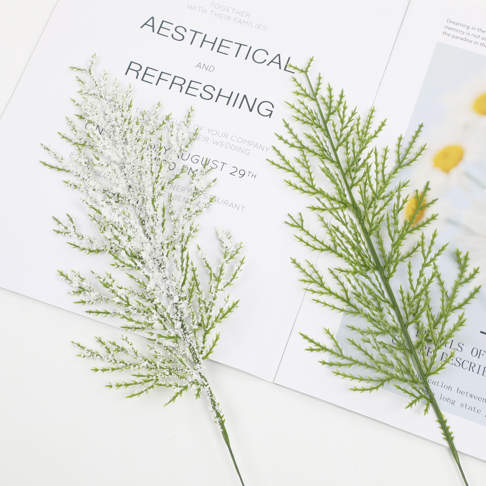 仿真绿植人造松树枝假绿色植物圣诞松叶专用花环工艺品圣诞节装饰产品图