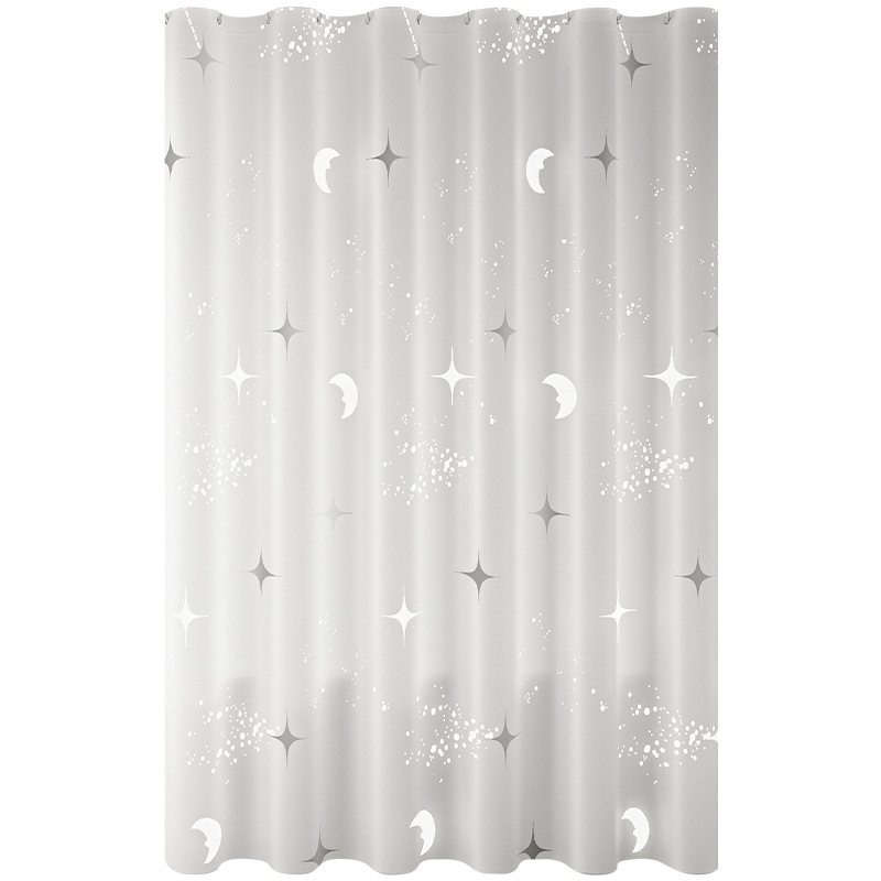 浴帘PVC/浴帘涤纶/浴室帘欧式/浴帘/折叠浴帘白底实物图