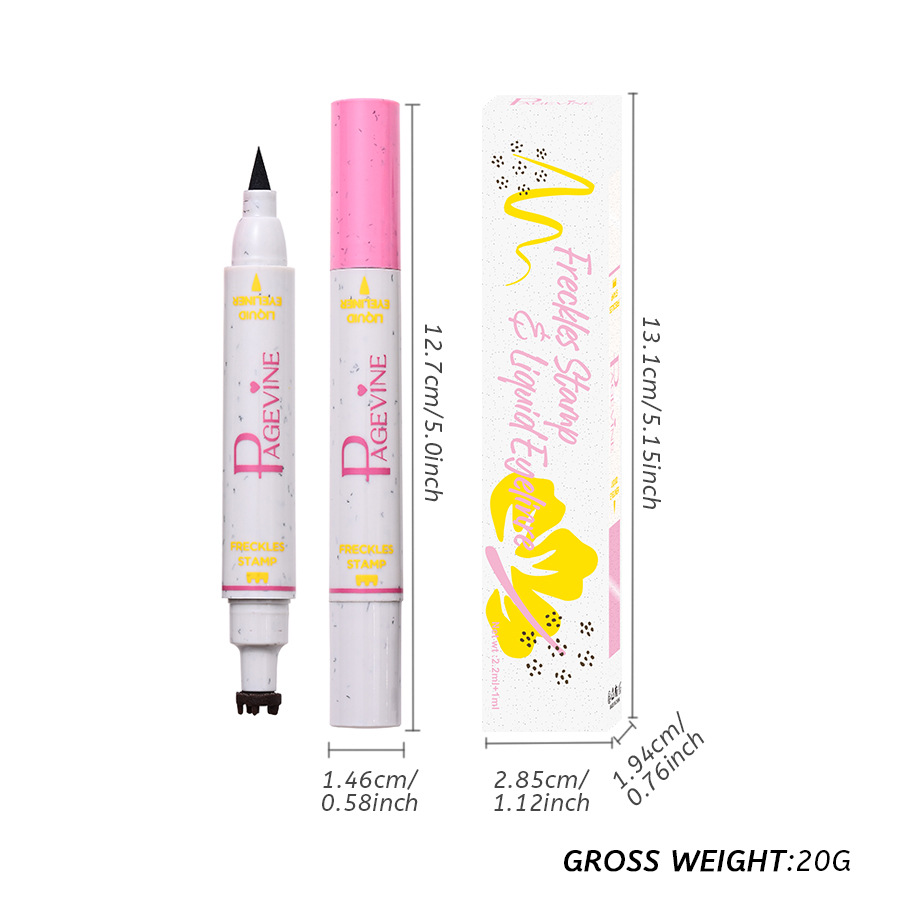 PAGE VINE Cross-border Double-headed eyeliner Liquid Pen Freckle Pen, a bestseller in foreign trade, waterproof and long-lasting spot spot pen eyeliner liquid Item Picture