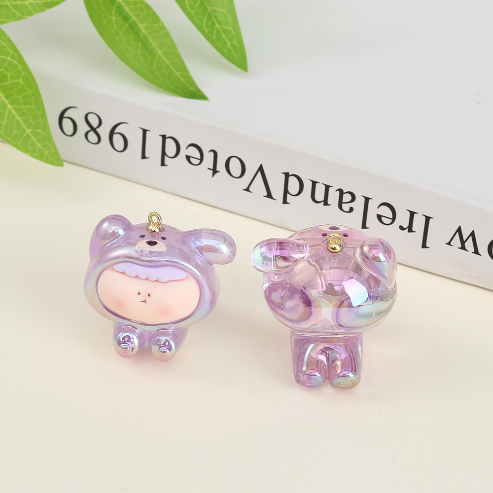 钥匙扣/扁平钥匙圈/星星人/陶泥镶钻/钥匙挂产品图