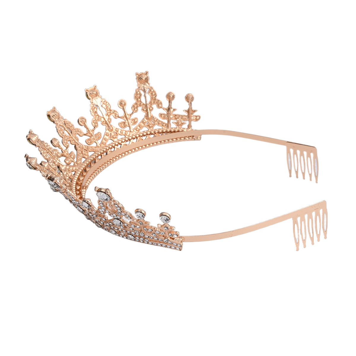 The bride's high-end crown headwear, full diamond large crown headwear, headband, Western-style bride wedding crown water diamond hair accessory Item Picture