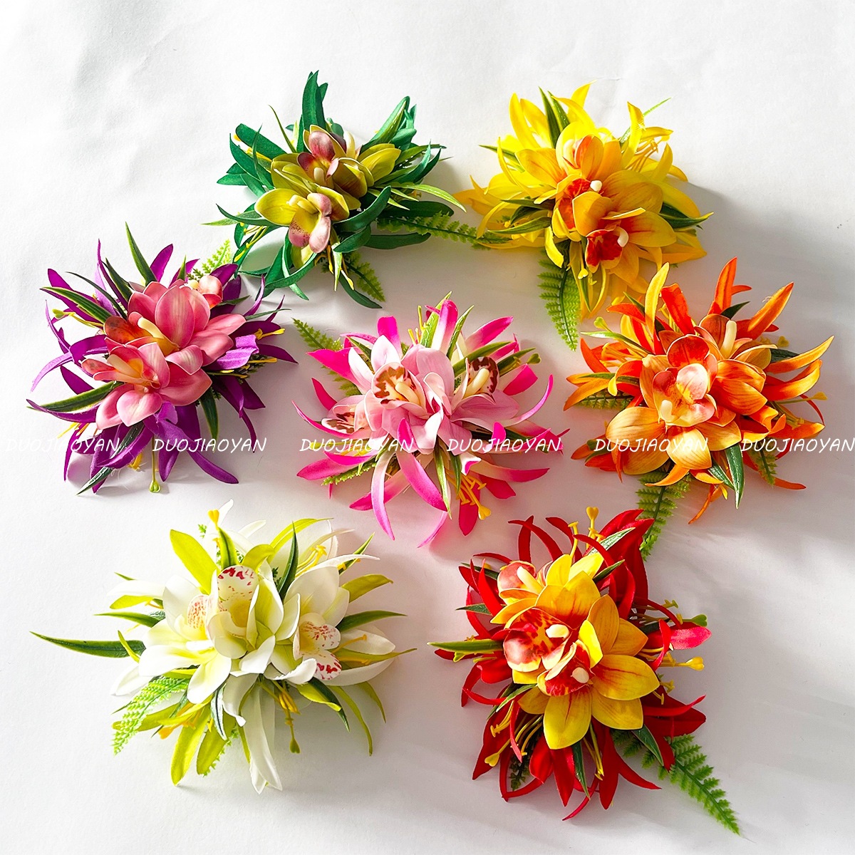 New realistic orchid hairpins, Bohemian seaside vacation side hairpins, photo atmosphere, Phalaenopsis hair accessories Item Picture