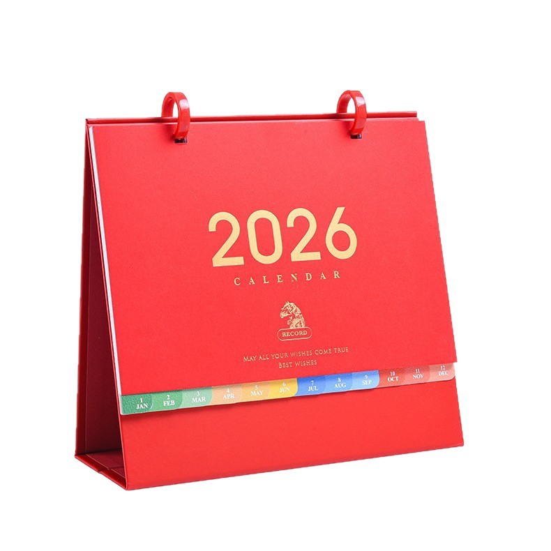Zhouzhou Calendar 2026 Horse Year Simple and Colorful Desk Calendar Korean-style large grid note-taking office advertisement Custom desk calendar Item Picture