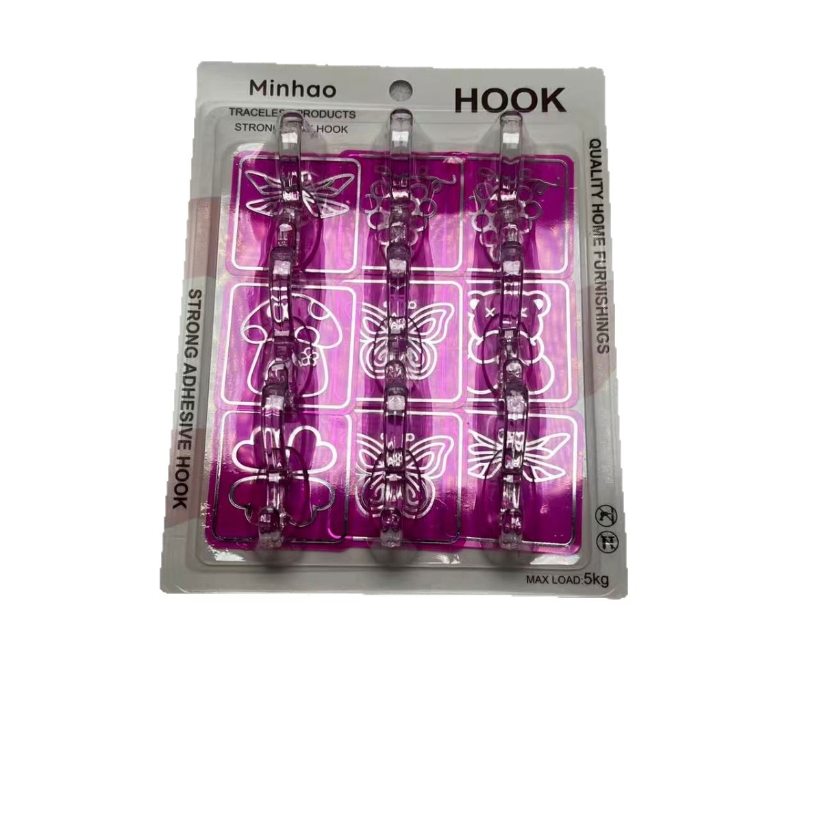 Square gilded film coat hook, large card, kitchen door pasting, hanging hook, wardrobe hanging hook Item Picture