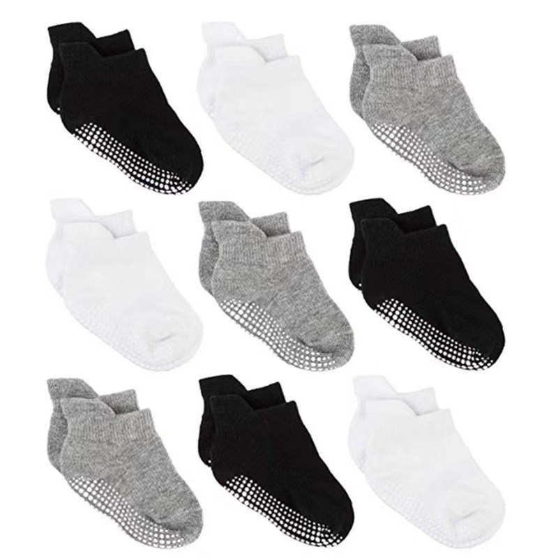 跨境电商春秋防滑点胶袜畅销款宝宝袜子男女童棉船袜儿童袜子批发