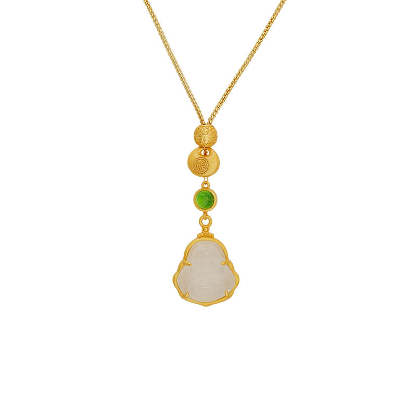 Hyacinth ágata medula maitreya colgante collar para mujeres nicho diseño de alto nivel sentido nuevo personalidad China moda versátil suéter cadena Item Picture