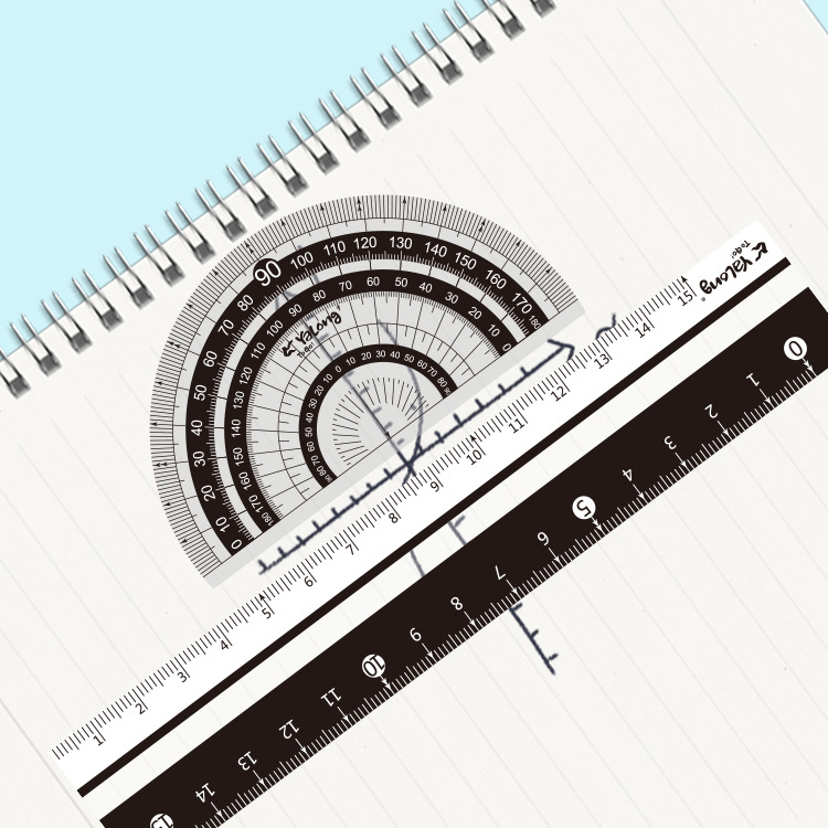 Yalong Cross-border Wholesale 15-centimeter rulers, school student stationery rulers, mathematical measuring tools, plastic ruler covers Item Picture