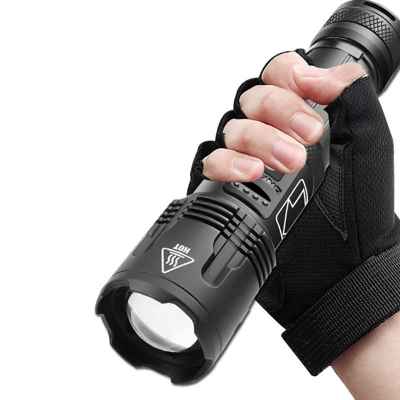 New XHP99 high-intensity flashlight with 5 charging modes and pen clip attack head XHP70 high-intensity tactical flashlight Application Scenario