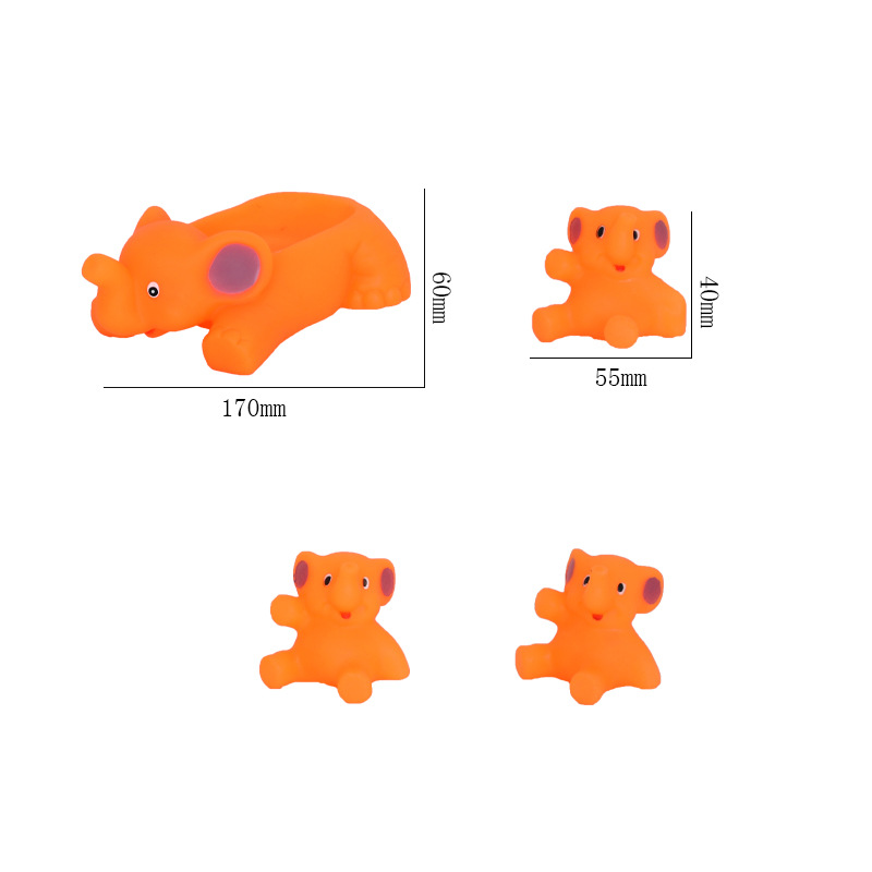 Fun 3c Set: Little Elephant Kneading, Water Play Toy, Cartoon Orange Elephant, Baby Bath Toy Kneading Fun Application Scenario
