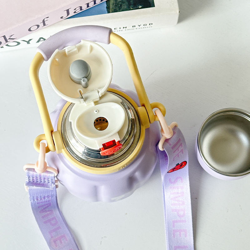 新款网红南瓜杯大肚手提便携保温杯迷你可爱大容量保温杯大肚杯产品图