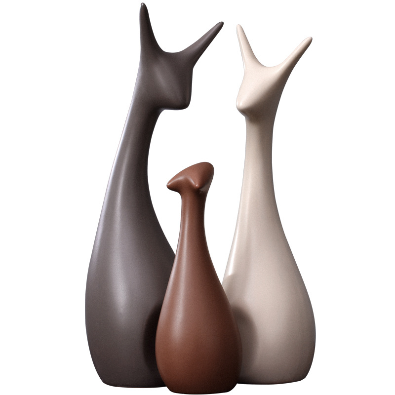 Wholesale of Nordic ceramic ornaments, TV cabinets, wine cabinets, home decorations, creative deer handicrafts and housewarming gifts Item Picture