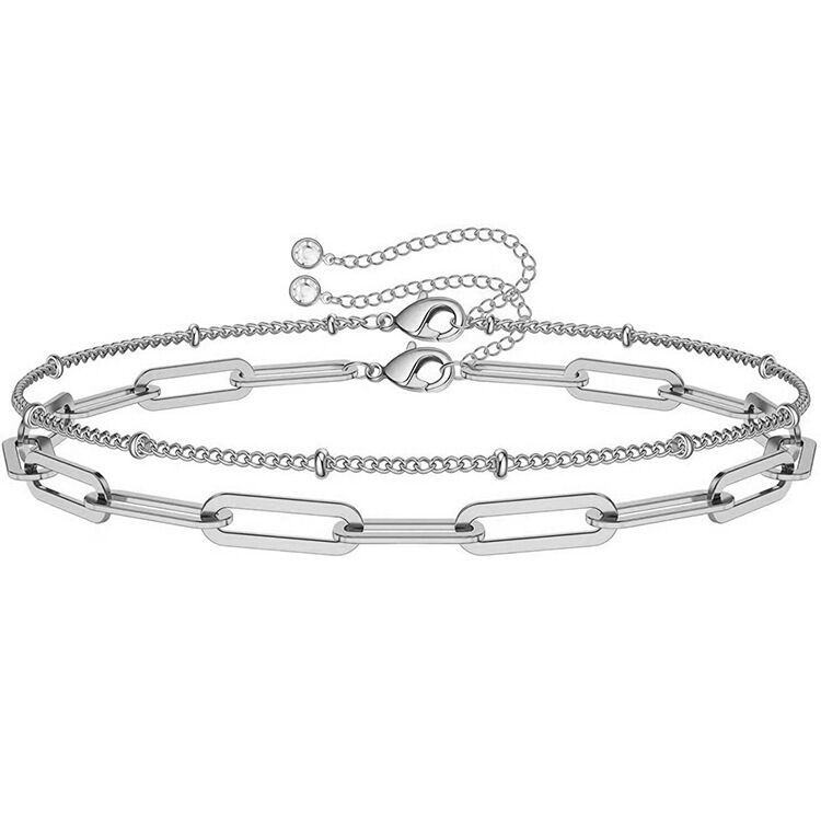 Cross-border best-selling simple double-layer rice bead paperclip bracelet and jewelry, simple and elegant ladies' bracelet, niche jewelry Item Picture
