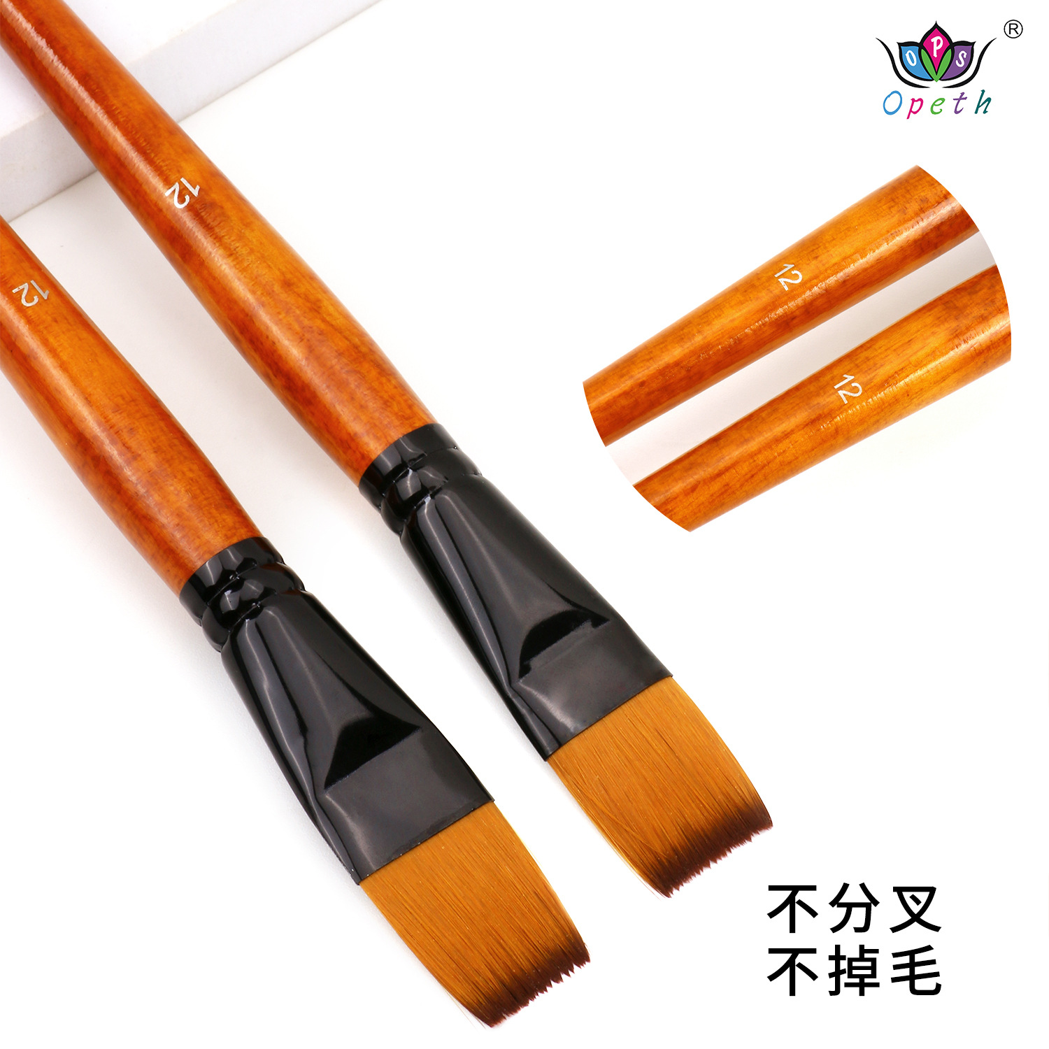 Cross-border pearlescent white nylon brush, gouache outlining brush, acrylic brush, single-tube diy painting oil painting brush Specification image