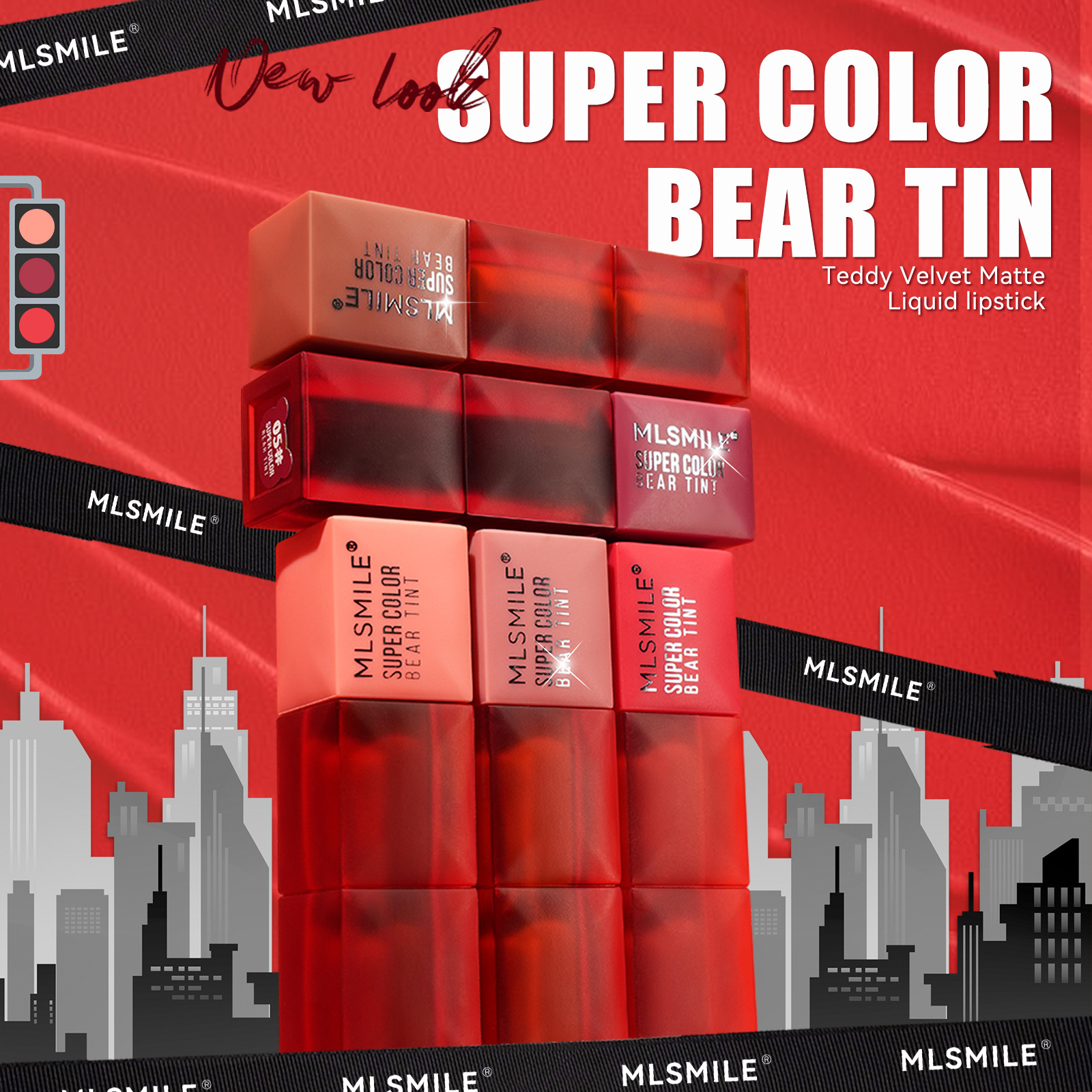 Cross-Border Exclusive Matte Lipstick, Non-Stick Cup, Matte Velvet Lip Gloss, Export-Oriented Makeup, Waterproof And Non-Fading Teddy Lip Gloss Specification drawing