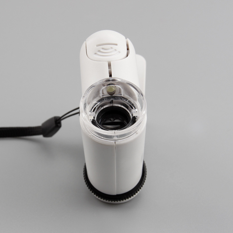 Mini portable LED lamp microscope with built-in phone holder, high-power magnifying glass, multi-purpose identification supplies Specification image