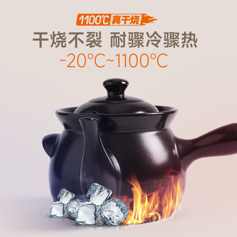 Tao Bao Wang Dry-fired side Ear Health Pot, old-fashioned Medicinal pot, Decoction Clay pot, Traditional Chinese Medicine Pot, Chinese Herbal Medicine Pot, Open Flame Decoction Pot Specification image